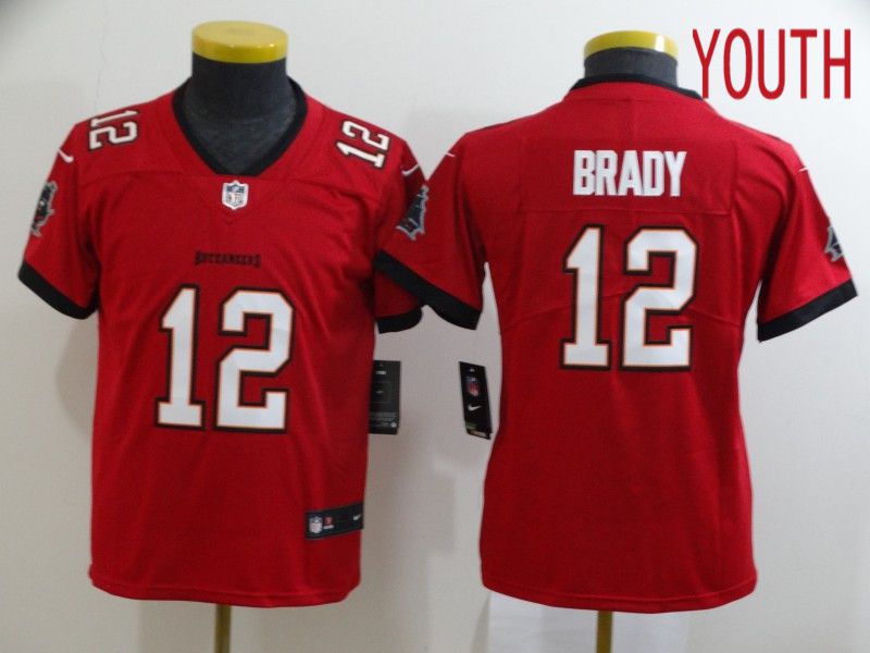 Youth Tampa Bay Buccaneers 12 Brady Red New Nike Limited Vapor Untouchable NFL Jerseys